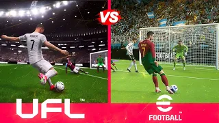 UFL vs EFOOTBALL 24 GAMEPLAY COMPARISON