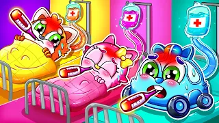 Baby Is Not Feeling Well🤒🤧Baby Got Sick Song🚓🚗🚌🚑+More Nursery Rhymes by Cars & Play