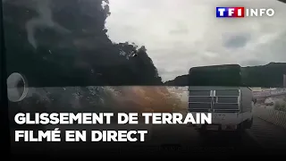 Glissement de terrain filmé en direct