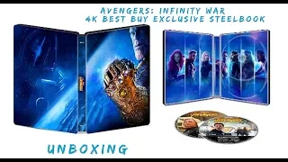 Avengers Infinity War (2018) 4K Best Buy Exclusive SteelBook Unboxing