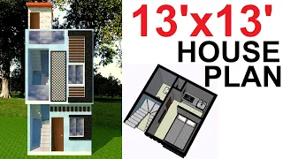 13' X 13' FEET HOUSE PLAN /GHAR KA NAKSHA 13 feet by 13 feet/1BHK PLAN/169 Sq Ft Ghar ka Plan/FRONT