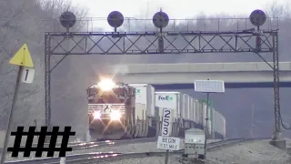 NS Trains & Helpers at Carneys Crossing with Pennsylvania Railroad Position Light Signal Bridge, PA