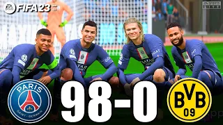 FIFA 23 | RONALDO, MESSI, MBAPPE, NEYMAR, ALLSTARS | PSG 98-0 DORTMUND | UCL FINAL | PS5 4K 60FPS