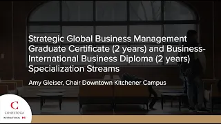 Strategic Global Business Management and International Business Diploma Specialization Streams