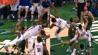 Joel Embiid & Ben Simmons synchronously flopped to the floor :DDDDDDD ! Sixers vs Bucks