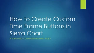 How to Create Custom Time Frame Buttons in Sierra Chart