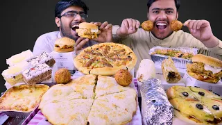 Eating Kabab crust pizza, Doner, pasta, Tortilla, Zinger, Loaded fries, Pastries | Mukbang Asmr