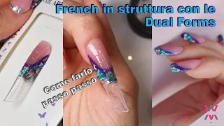 Nail Extention with DUAL FORMS | French 3d