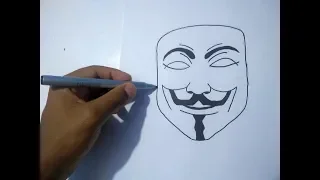 COMO DESENHAR A ( MASCARA DO ANONYMOUS !! )