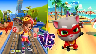 Talking Tom Hero Dash vs Subway Surfers - FHD Full Screen Gameplay (Don’t Miss)