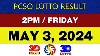 Lotto Result Today MAY 3 2pm Ez2 Swertres 2D 3D 4D 6/45 6/58 PCSO