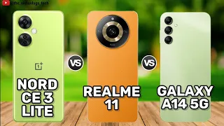 OnePlus Nord CE 3 Lite 5G vs Realme 11 5G vs Samsung Galaxy A14 5G || Comparison, Price & Review