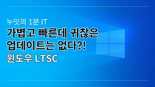 [1분IT]윈도우 10인데, 가볍고 빠른데 귀찮은 업데이트가 없는 버전이 있다?! [ISO파일 공유 예정!]