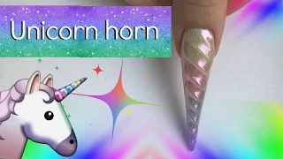 How to do 3D Unicorn horn stiletto nail | Nailart tutorial