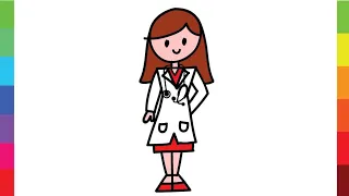 How to draw a DOCTOR - Easy Drawing videos - Draw with simple shapes - Learn 2 Draw