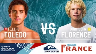 Filipe Toledo vs. John John Florence - Quiksilver Pro France 2016 Quarterfinals