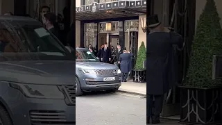 The Emperor and Empress of Japan leaving Claridges to go to the Queens funeral