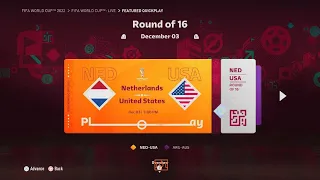 Netherlands vs USA || WORLDCUP 2022 || Round of 16 || FIFA 2023 || PS5 4K gaming ||⚽⚽⚽🥅🥅🏟️🏟️