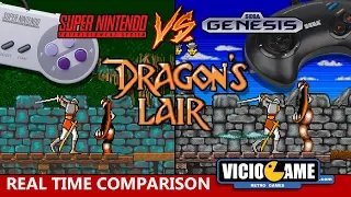 🎮 Dragon's Lair (SNES Vs Mega Drive) Real Time Comparison