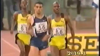 Hicham El Guerrouj sets a world record in the mile.