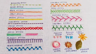20 Most Important Hand Embroidery Stitches That Everyone Must Learn - Absolute Beginners