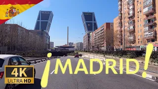 DRIVING MADRID Part III AVANT-GARDE Scenic Drive, Bernabeu, SPAIN I 4K 60fps