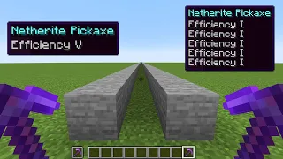 efficiency V vs efficiency I x 5 pickaxe