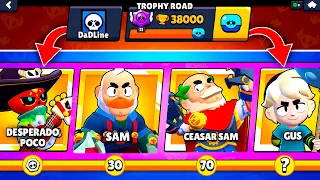 All Season 14 BRAWL PASS REWARDS on NONSTOP TROPHY ROAD Account - Brawl Stars #robotfactory