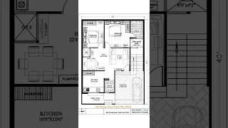 30x40 east facing house plan | 30x40 2 bedroom house plan #housedesign #houseplans #homeplan #2bhk