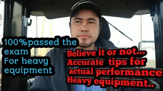 100% passed the actual exam for heavy equipment.. Tips and performance