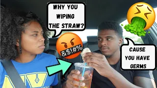 WIPING THE STRAW BEFORE DRINKING Prank On Girlfriend ! *GONE WRONG*