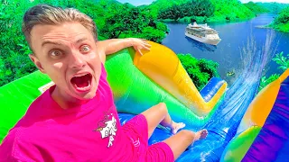 I Built the BIGGEST Backyard WATER SLIDE!!