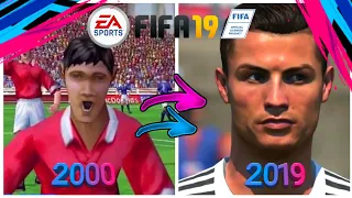 مراحل تطور شكل كريستيانو رونالدو في لعبة فيفا من سنة 2000 الى 2019 😂🔥