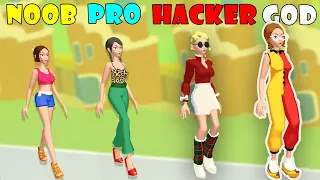 NOOB vs PRO vs HACKER vs GOD - Makeover Dress Model Girl Game #1