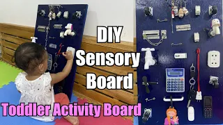 DIY ACTIVITY BOARD FOR TODDLERS l SENSORY/BUSY BOARD