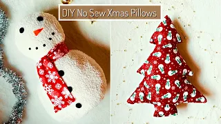 DIY No Sew Christmas Tree Pillow & Snowman Pillow | Christmas Home Decor