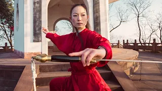 Breathtaking Sword Tai Chi Form on Mountain Top