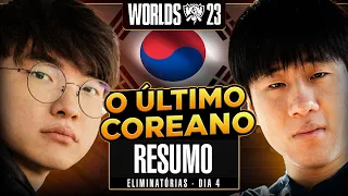 RESUMO WORLDS 23: COREIA x CHINA | T1 x LNG | Playoffs - DIA 4