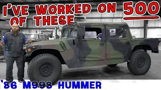 Army flashback time for the CAR WIZARD! He spent years repairing these M998 Humvees