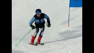 Archie Gould giant slalom training in Zinal December 2021