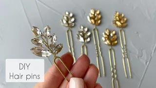 Шпильки со стразами своими руками 🌸 Мастер класс украшение для волос 🌸 Handmade hair pins DIY