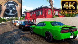 Dodge Challenger SRT Hellcat & Nissan GT-R R35 | Forza Horizon 5 | Steering Wheel Gameplay