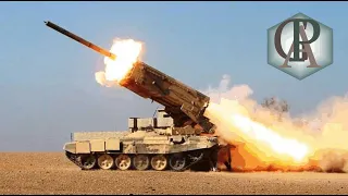 Fierce Fire of Russian TOS 1 MLRS 'Buratino' Russian Artillery