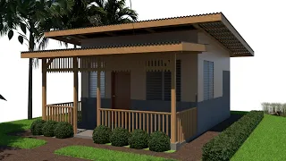 House Design | (5x5) 1 bedroom, half concrete, half plywood, bahay kubo design (PART 2)