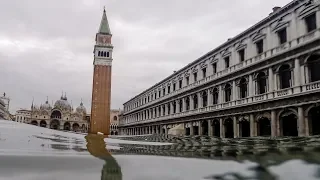 Venice hit by new high tide as St Mark's Square is closed