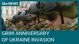 Ukraine marks sombre one-year anniversary of Russia's invasion | ITV News