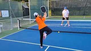 Pickleball practice drills Glenn and Lily Volleys - Eye and Hand coordination drill April 24th