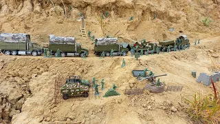 Army Men:Big army convoy ambush #stopmotion (plastic army men)
