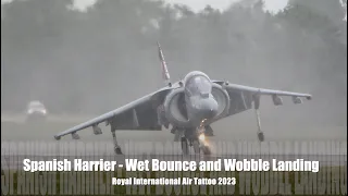 Spanish Harrier - Wet Bounce and Wobble Landing - Royal International Air Tattoo (RIAT) 2023