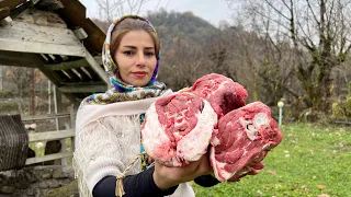 Village Style Cooking of Lamb Neck and Beans Pilaf Recipe ♧ IRAN Cuisine